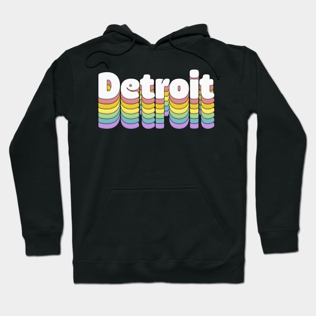 Detroit, Michigan // Retro Typography Design Hoodie by DankFutura